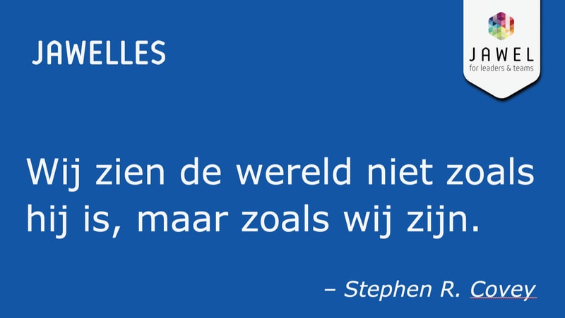 Wij zien de wereld niet zoals hij is, maar zoals wij zijn